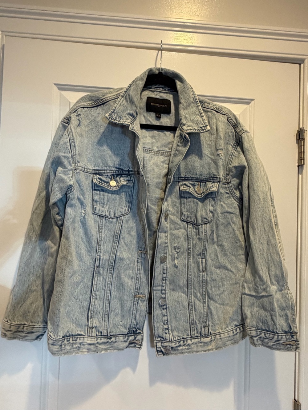 Banana Republic Light Wash Oversized Denim Trucker Jacket